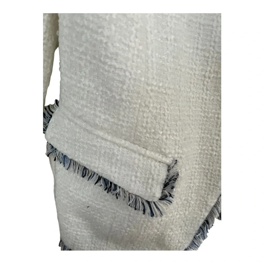 Helen Bergman tweed blazer jacket with fringe size Xs - Picture 10 of 15